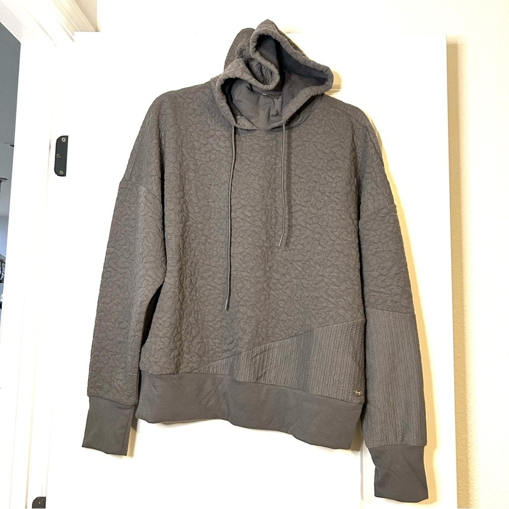 Tahari Sport Women’s Gray Hoodie with Mock Turtleneck Size L $92